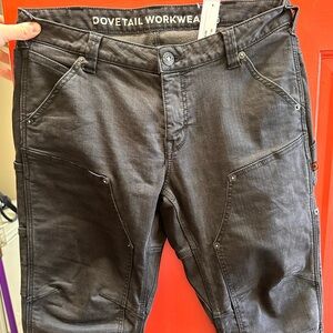 Dovetail Workwear Britt Utility Black Stretch Thermal Denim Size 10/30